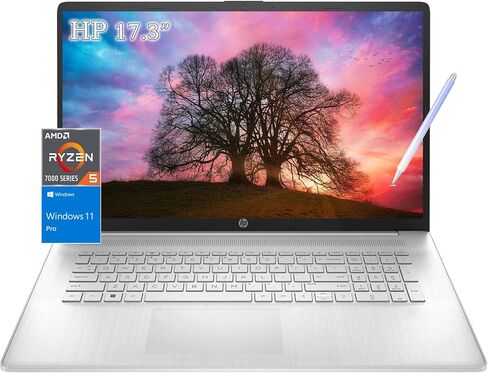 أجهزة الكمبيوتر المحمولة HP - كمبيوتر محمول بشاشة لمس 17 بوصة مع قلم ستايلس - AMD Ryzen 5 7530U - Wi-Fi 6 - مصراع خصوصية الكاميرا - مثالي لطلاب الجامعات والمكاتب التجارية (Windows 11، ذاكرة الوصول العشوائي 16 جيجابايت | 1 تيرابايت PCIe SSD) in Saudi Arabia
