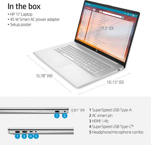 أجهزة الكمبيوتر المحمولة HP - كمبيوتر محمول بشاشة لمس 17 بوصة مع قلم ستايلس - AMD Ryzen 5 7530U - Wi-Fi 6 - مصراع خصوصية الكاميرا - مثالي لطلاب الجامعات والمكاتب التجارية (Windows 11، ذاكرة الوصول العشوائي 16 جيجابايت | 1 تيرابايت PCIe SSD) in Saudi Arabia