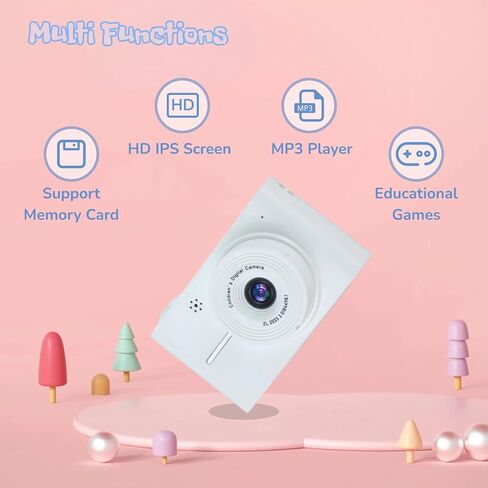 كاميرا رقمية، كاميرا FHD 1080P 40 ميجابكسل للتصوير الفوتوغرافي، كاميرا رقمية تكبير 8X وكاميرا صغيرة الحجم مضادة للاهتزاز للمراهقين والأولاد والبنات (أبيض) in Kuwait