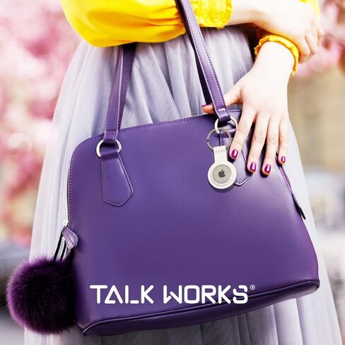 TALK WORKS AirTag Cases 4-Pack - Basic Silicone AirTag Holder Keychain - Protective Cover for Apple AirTags for Luggage Finder, Locating Keys, Pet Collar Tracker, and More - Pink, White, Black, Navy in Kuwait