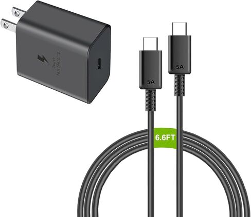 2 حزمة شاحن فائق السرعة 45 وات من النوع C، كتلة شاحن حائط USB C وسلك 6.6FT لهاتف Samsung Galaxy S24 Ultra/S24 Plus/S24/S23 Ultra/S23/S22 Ultra/S22 Plus/S22/Note 20/iPhone 15 أو 16/Pixel / هاتف أندرويد in Saudi Arabia