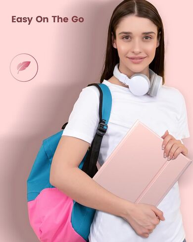 حافظة typecase Folio iPad الجيل التاسع مع لوحة مفاتيح 10.2 بوصة - غطاء نحيف قابل للفصل بإضاءة خلفية مع حامل أقلام، متوافق مع iPad 8th/7th Gen، Pro 10.5، Air 3rd Gen (أسود غير لامع) in Saudi Arabia