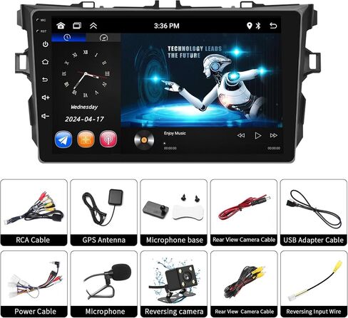ستيريو سيارة لسيارة Toyota Corolla 2GB+32GB 2014-2017 Carplay لاسلكي وAndroid Auto 4G+WiFi GPS Navigation 10.1 بوصة وحدة رأس تعمل باللمس مع كاميرا احتياطية عالية الدقة/بلوتوث/وصلة مرآة/ميكروفون/RDS/FM/SWC in Saudi Arabia