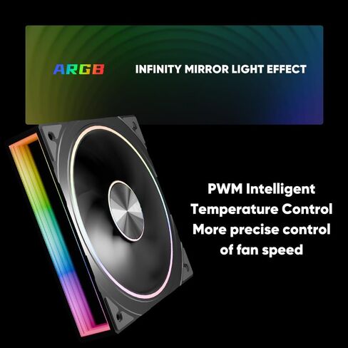 Transwarp 120mm RGB Case Fan, Infinity Mirror Daisy-Chain 5V ARGB PWM Case Fan 120mm Triple Pack，Suitable for Computer Case & CPU Cooling(White) in Kuwait