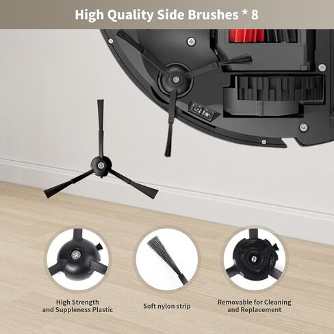 25 حزمة من قطع الغيار المتوافقة مع Roborock S8، S8+، S8 Pro Ultra Robot Vacuum Cleaner Kit مجموعتان من الفرش الدوارة، 8 فرش جانبية، 6 مرشحات HEPA، 6 وسادات ممسحة، 1 أداة تنظيف in Kuwait