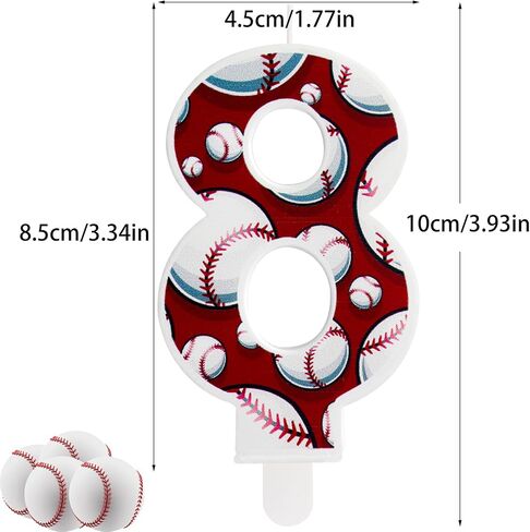 Baseball Birthday Number 1 Candles,Blue White Baseball Birthday Candles for Cake,Baseball Themed Candle Cake Topper for Baseball Lover Player Decorations Anniversary Celebrations Supplies (Number 1) in Kuwait