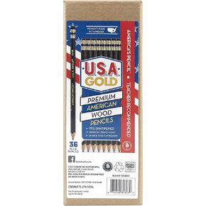 Rose Art U.S.A. Gold Pre-Sharpened American Wood Cased #2 HB Black Pencils, 36 Pack