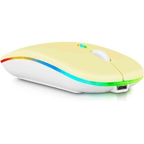 UrbanX 2.4GHz & Bluetooth Mouse, Rechargeable Wireless LED Mouse for Envy x360 Laptop Also Compatible with TV/Laptop/PC/Mac/iPad pro/Computer/Tablet/Android - Baby Pink