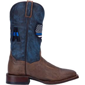 حذاء Dan Post Boots رجالي رفيع بخط أزرق ومقدمة مربعة متوسط ​​الساق - أزرق