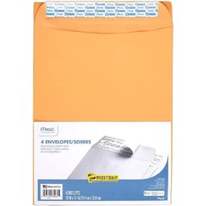 Meadwestvaco 76082 10" X 13" Heavyweight Kraft Press-It-Seal-It Envelopes 4 Ct