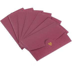 PATIKIL Mini Envelopes, 12 Pack Small Gift Card Holders Retro Gold Heart Business Invitation Envelopes for Wedding Birthday, Blue