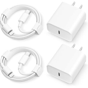 شاحن iPhone 14 13 12 11 فائق السرعة 【معتمد من Apple MFi】[عبوة من قطعتين] كتلة شاحن حائط USB C سريع 20 وات مع كابل شحن سريع بطول 6 أقدام متوافق مع iPhone 14/13/12/11 Pro Max، 14 Plus، Mini، Pro/ اكس ار/ايباد