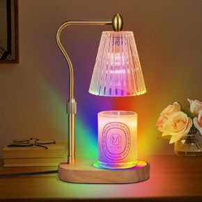 Candle Warmer Lamp, Electric Candle Lamp Warmer with Timer Dimmer Adjustable Height,Mothers Day Gifts for Mom,Electric Wax Warmer Vintage Home Decor for Scented Jar Candles with 2 Bulbs