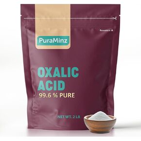 Oxalic Acid (5 lbs, 99.6% Pure), Multipurpose Cleaner and Stain Remover for Wood, Metal & Stone, Rust Removal, Wood Restorer, Deck Cleaner, Resealable Packaging