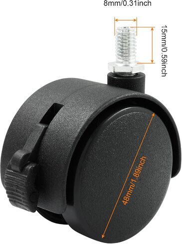 Moicstiy 4 Pack 2 Inch Caster Wheel Replacement Office Chair Caster Wheel Universal Standard Size Furniture Wheel Without Locking Braking Threaded Screw for Computer Gaming Chair Sofa in Kuwait