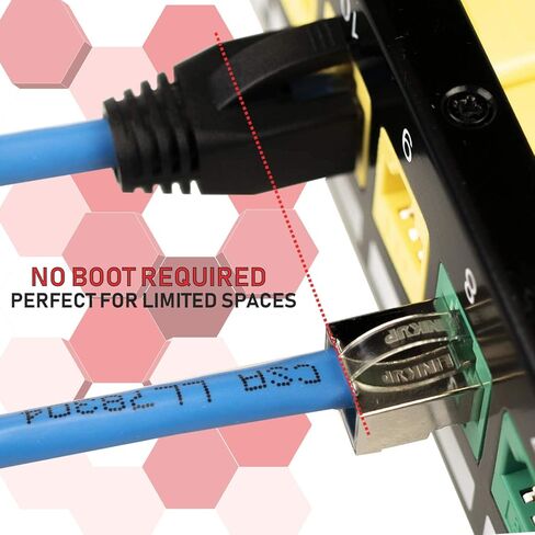LINKUP - [5 ألوان] موصلات RJ45 Cat6 UTP بدون تشابك أطراف تمرير EZ | إيثرنت كات 6 8P8C التوصيل الصلب | UTP جيجابت جولة كابل موصل | بلاتينيوم 50 مي مطلي بالذهب عالي الأداء|100 عبوة in Kuwait