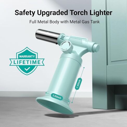 Metal Butane Torch, Kitchen Torch Lighter, Refillable Cooking Blow Torch, Fit All Butane Tanks with Adjustable Flame for Culinary Food, Brulee, Baking, Soldering, DIY (Fuel Not Included) in Saudi Arabia
