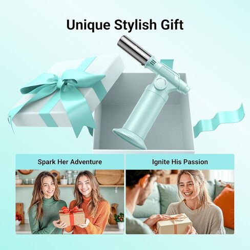 Metal Butane Torch, Kitchen Torch Lighter, Refillable Cooking Blow Torch, Fit All Butane Tanks with Adjustable Flame for Culinary Food, Brulee, Baking, Soldering, DIY (Fuel Not Included) in Saudi Arabia
