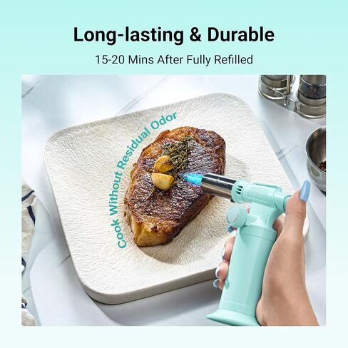 Metal Butane Torch, Kitchen Torch Lighter, Refillable Cooking Blow Torch, Fit All Butane Tanks with Adjustable Flame for Culinary Food, Brulee, Baking, Soldering, DIY (Fuel Not Included) in Saudi Arabia