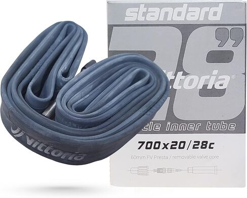 أنابيب Vittoria Standard Butyl الداخلية - أنابيب داخلية لدراجات الطرق والمسارات - صمام بريستا - مطاط صناعي - جدار داخلي بسمك 0.9 مم - أسود in Kuwait