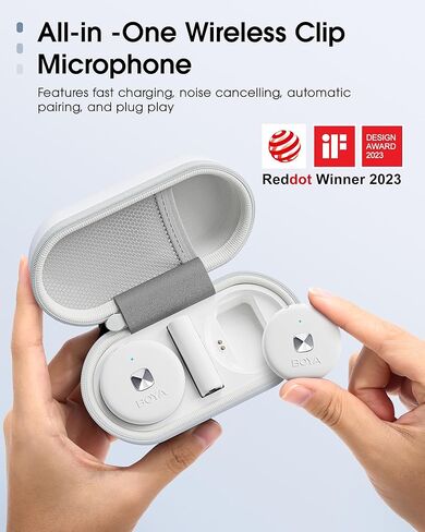 BOYA Omic-U ميكروفون لاسلكي Lavalier لإلغاء ضوضاء الهاتف Android من النوع C، عمر بطارية 5 ساعات، 164 قدم، حقيبة شحن USB-C ميكروفون بودكاست لاسلكي لتسجيل الفيديو، تسجيل الفيديو in Kuwait