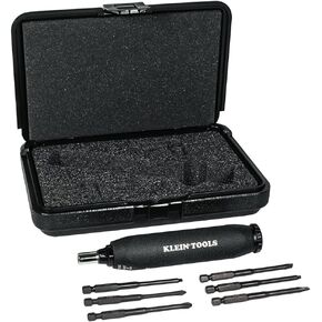 Klein Tools 57032 Screwdriver Set, Torque Screwdriver Kit with Phillips, Slotted, Square Bits, 1/4-Inch Nut Driver, Case Included, 6-Piece