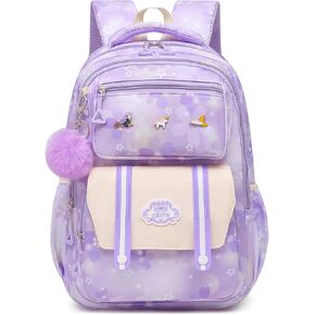 Cute Girls Backpack - Stylish School Bag for Students Versatile Chic and Splash-Proof with Multiple Pockets（17inch Set Purple） in Kuwait
