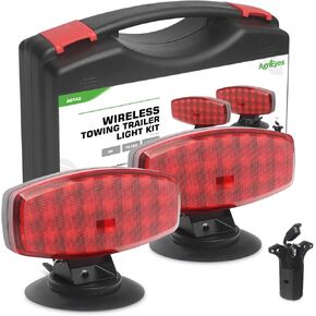 Agrieyes Wireless Magnetic Trailer Lights with Adjustable Bracket, Battery Tow Lights with Strobe for Towing Trucks, Wrecker, RV, Camper, BoatsBoats