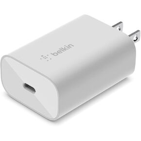 Belkin 37W PPS PD Dual Port Wall Charger with USB-C to Lightning Cable Included, Power Delivery 25W USB C Port and 12W USB A Port for Fast Charging Galaxy S21, Ultra, Plus, iPhone and More