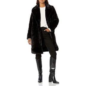 The Drop Women's Kiara Loose-Fit Long Faux Fur Coat
