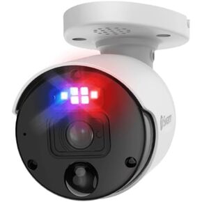Swann Enforcer 4K Indoor/Outdoor Add-On PoE Security Bullet Camera for NVR Wired Surveillance CCTV, Motion Sensor Lights, Color Night Vision, Siren, Two-Way Audio, SWNHD-900BE