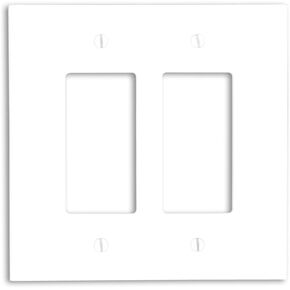 Leviton 88602 2-Gang Decora/GFCI Device Decora Wallplate, Oversized, Thermoset, Device Mount, White