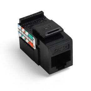 Leviton 5G108-RE5 GigaMax 5E QuickPort Connector, Cat 5E, Black, 1 Pack