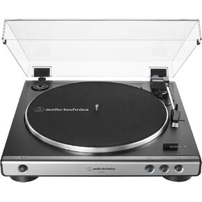 Audio-Technica AT-LP60X-GM Fully Automatic Belt-Drive Stereo Turntable, Gunmetal/Black, Hi-Fi, 2 Speed, Dust Cover, Anti-Resonance, Die-Cast Aluminum Platter