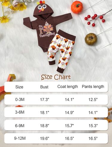 DONWEN بيبي بوي عيد الشكر الزي طويل الأكمام بلدي 1st عيد الشكر هوديي رومبير + تركيا السراويل 2 قطعة مجموعة الملابس in Kuwait
