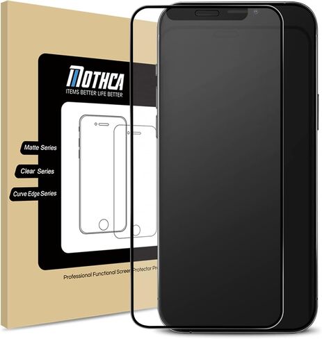 واقي شاشة Mothca Matte Glass بتغطية كاملة لهاتف iPhone 16 Pro مقاس 6.3 بوصة، مضاد للوهج ومضاد لبصمات الأصابع بحافة سوداء من الزجاج المقوى مع أداة تثبيت سهلة، صديق للحافظة، ناعم كالحرير in Saudi Arabia