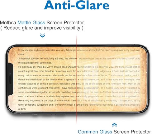 واقي شاشة Mothca Matte Glass بتغطية كاملة لهاتف iPhone 16 Pro مقاس 6.3 بوصة، مضاد للوهج ومضاد لبصمات الأصابع بحافة سوداء من الزجاج المقوى مع أداة تثبيت سهلة، صديق للحافظة، ناعم كالحرير in Saudi Arabia