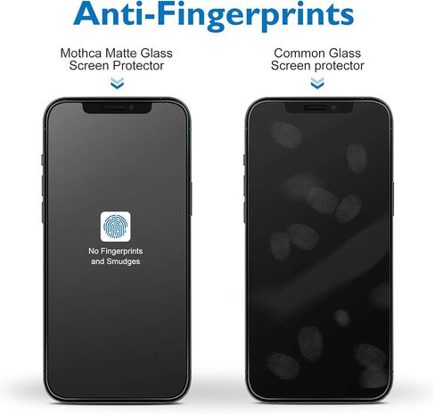 واقي شاشة Mothca Matte Glass بتغطية كاملة لهاتف iPhone 16 Pro مقاس 6.3 بوصة، مضاد للوهج ومضاد لبصمات الأصابع بحافة سوداء من الزجاج المقوى مع أداة تثبيت سهلة، صديق للحافظة، ناعم كالحرير in Saudi Arabia