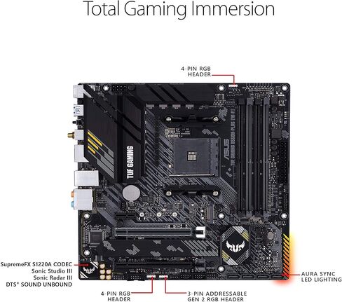 ASUS TUF Gaming B550M-PLUS (WiFi 6) AMD AM4 (3rd Gen Ryzen™) microATX Gaming Motherboard (PCIe 4.0, 2.5Gb LAN, BIOS Flashback, HDMI 2.1, USB 3.2 Gen 2, Addressable Gen 2 RGB Header and Aura Sync) in Saudi Arabia