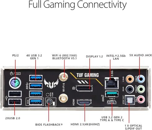 ASUS TUF Gaming B550M-PLUS (WiFi 6) AMD AM4 (3rd Gen Ryzen™) microATX Gaming Motherboard (PCIe 4.0, 2.5Gb LAN, BIOS Flashback, HDMI 2.1, USB 3.2 Gen 2, Addressable Gen 2 RGB Header and Aura Sync) in Saudi Arabia