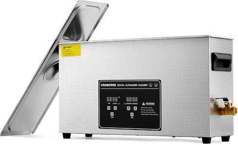 CREWORKS 3L Digital Ultrasonic Cleaner, 0.8 gal Quiet Ultrasonic Cleaning Machine with Degas Mode and 7 Oscillation Levels, 120W Professional Ultrasound Cleaner with 100W Heater & Timer for Home Use in Saudi Arabia