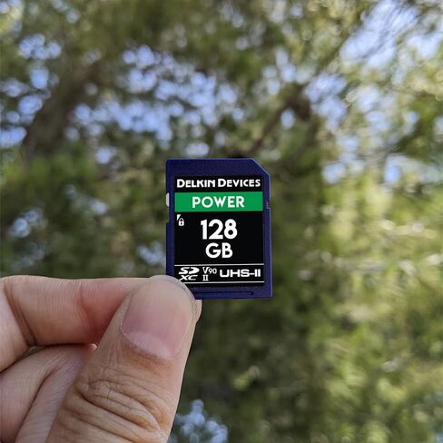 بطاقة ذاكرة Delkin Devices Power سعة 128 جيجابايت SDXC UHS-II - قراءة بسرعة 300 ميجابايت/ثانية، وكتابة 250 ميجابايت/ثانية | مثالي لفيديو 8K و4K وHDR و360 | بطاقة SD عالية الأداء للكاميرات in Kuwait