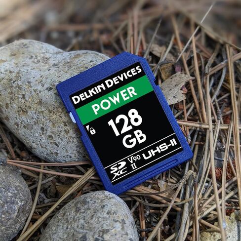 بطاقة ذاكرة Delkin Devices Power سعة 128 جيجابايت SDXC UHS-II - قراءة بسرعة 300 ميجابايت/ثانية، وكتابة 250 ميجابايت/ثانية | مثالي لفيديو 8K و4K وHDR و360 | بطاقة SD عالية الأداء للكاميرات in Kuwait