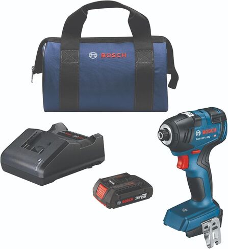 BOSCH GDR18V-1800CB25 18V EC بدون فرش متصل - جاهز 1/4 بوصة. مجموعة مفك تأثير سداسي مع (2) بطاريات مدمجة CORE18V 4.0 Ah in Kuwait
