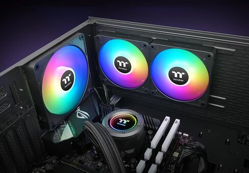 Thermaltake CT140 EX ARGB PC Cooling Fan Hydrangea Blue 3-Fan Pack, Magnetic Connection, 5V Motherboard Sync, 16.8 Million Colors 9 Addressable LEDs, 140 mm Case/Radiator Fan, CL-F197-PL14BU-A in Saudi Arabia