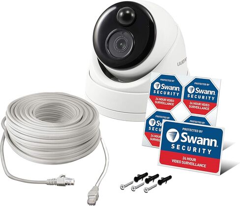 Swann 4K Indoor/Outdoor Security Camera System, 6 Bullet & 6 Dome PoE Cameras 16 Channel NVR 2TB HDD Wired Surveillance CCTV, Motion Sensor Lights, Color Night Vision, Siren, SONVK-1686806FB6D in Saudi Arabia