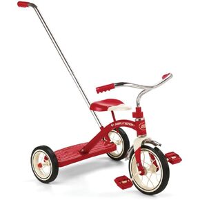 Radio Flyer Classic Tricycle with Push Handle, Red, 10-12 Inches, For Ages 2 - 4 Years