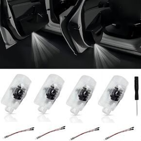 4Pcs Car Door Lights Logo Projector Compatible for Highlander/Camry/4runner/Sienna/Corolla/Tundra/Prius/Venza/Prado/Sequoia/Reiz/Previa/Alphard Car Accessories, 3D LED Car Welcome Projector Lights