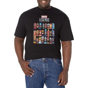 Marvel Big & Tall Classic ML Headshots Men's Tops Short Sleeve Tee Shirt, Black, 3X-Large