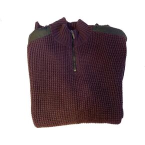 Kenneth Cole Men's Half-Zip Sweater with Faux-Leather Piecing